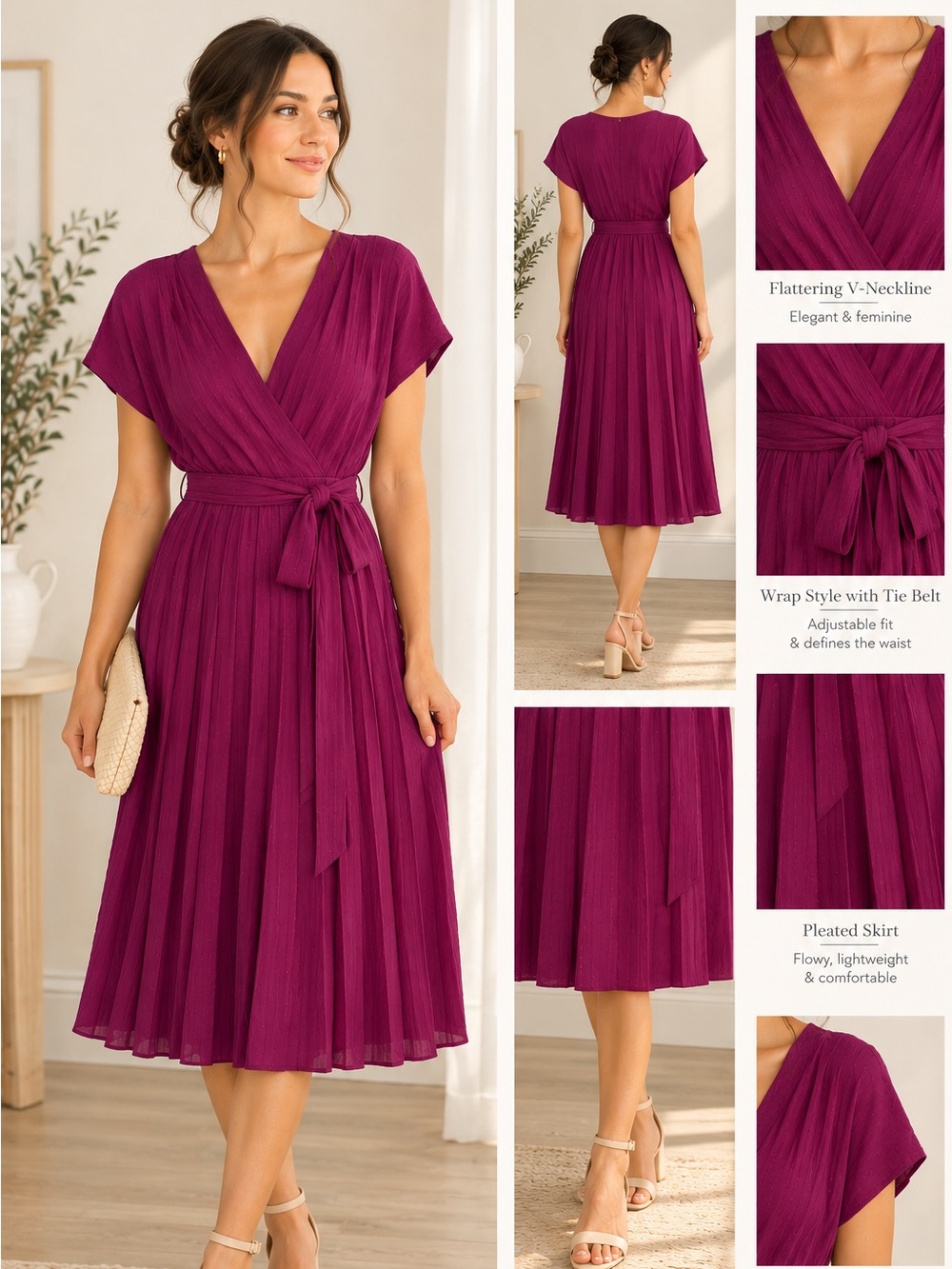 Elegant Jewel tone Max & Cleo Wrap Dress